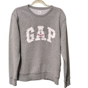 GAP Original Logo Crewneck Sweatshirt Gray Size Medium